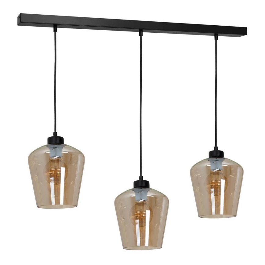 Lampadario su fune SANTIAGO 3xE27/60W/230V marrone