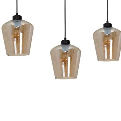 Lampadario su fune SANTIAGO 3xE27/60W/230V marrone