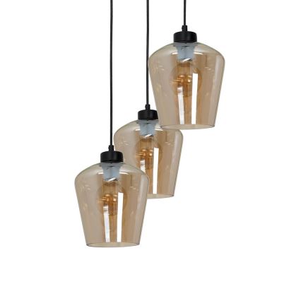 Lampadario su fune SANTIAGO 3xE27/60W/230V marrone