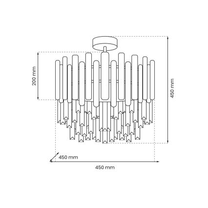 Lampadario su palo ASPEN 6xE14/40W/230V cromo opaco