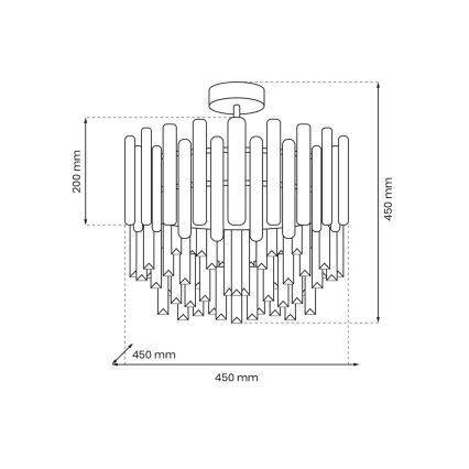 Lampadario su palo ASPEN 6xE14/40W/230V cromo opaco