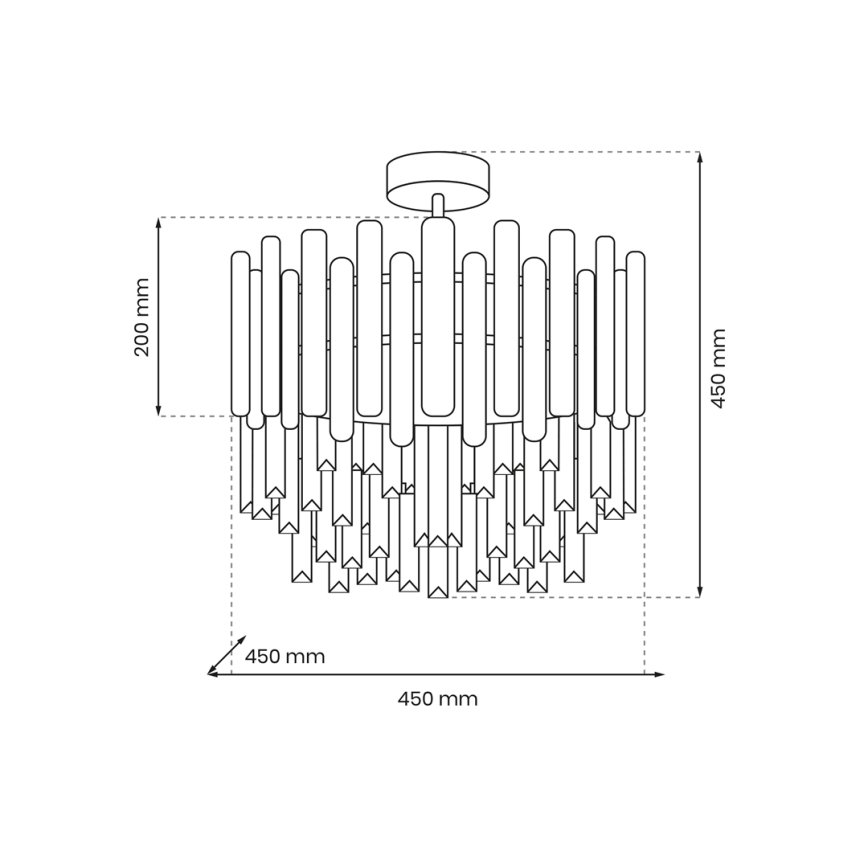 Lampadario su palo ASPEN 6xE14/40W/230V cromo opaco