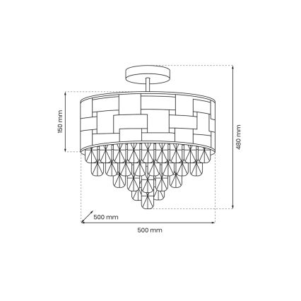 Lampadario su palo LUXURIA 9xE14/40W/230V oro