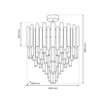 Lampadario su palo MADISON 9xE14/40W/230V cromo opaco