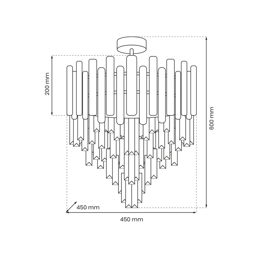Lampadario su palo MADISON 9xE14/40W/230V oro