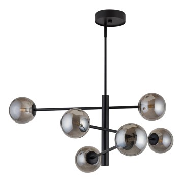 Lampadario su palo  ORO 6xG9/12W/230V nero/grigio