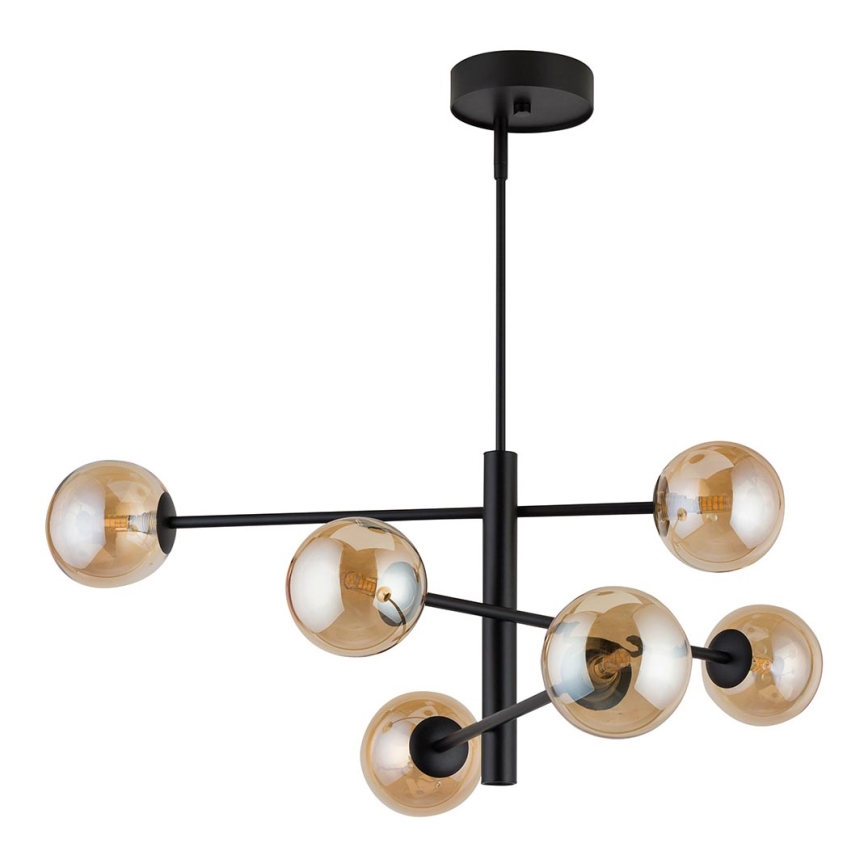 Lampadario su palo ORO 6xG9/12W/230V nero/oro