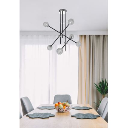 Lampadario su palo PAKSOS 6xG9/5W/230V nero