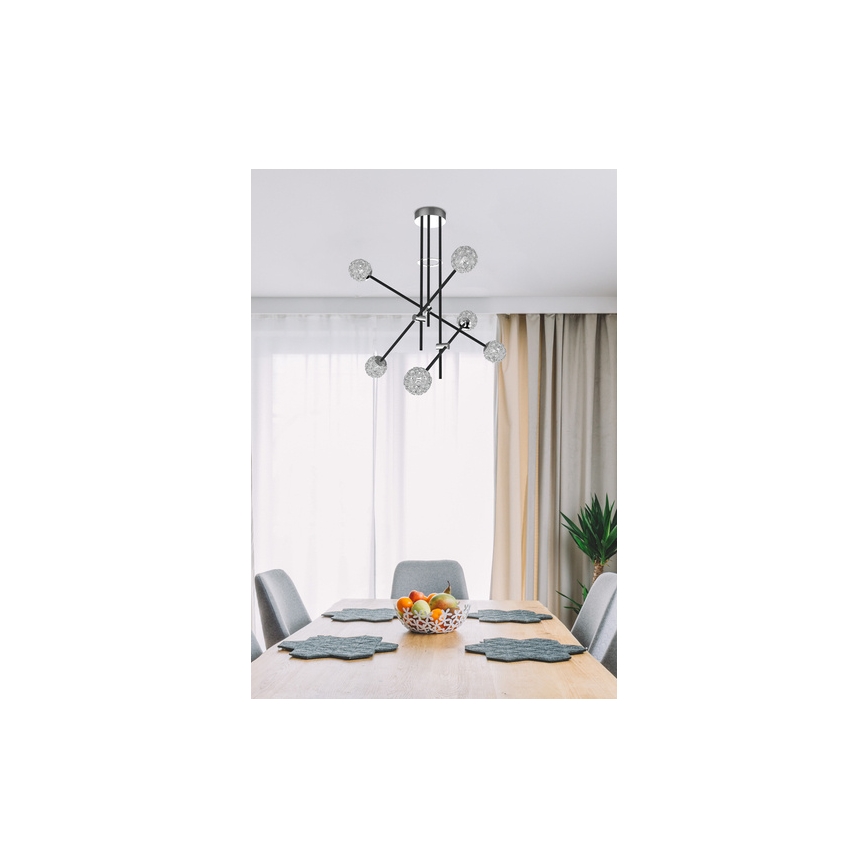 Lampadario su palo PAKSOS 6xG9/5W/230V nero