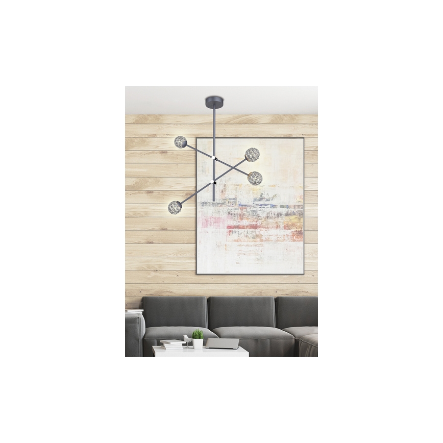 Lampadario su palo PAKSOS 6xG9/5W/230V nero