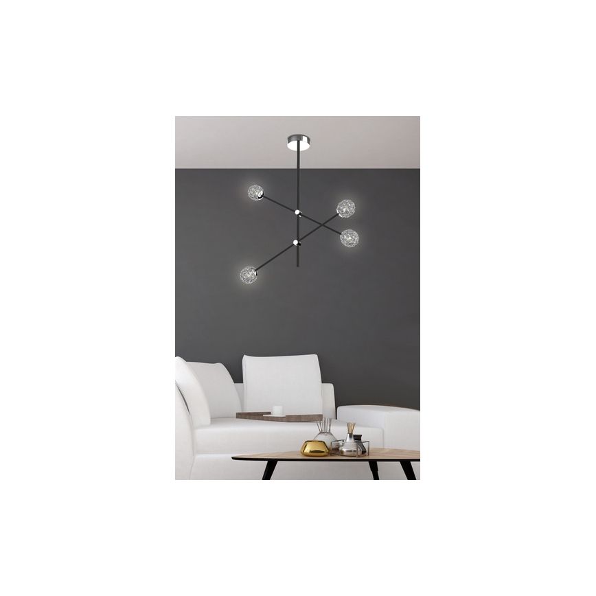 Lampadario su palo PAKSOS 6xG9/5W/230V nero