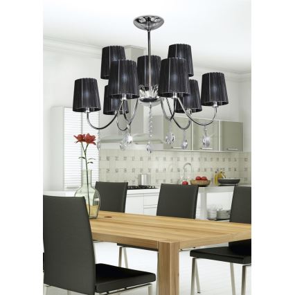 Lampadario su palo SORENTO 9xE14/40W/230V nero