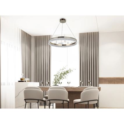 Lampadario in cristallo LED dimmerabile a sospensione con cavo THALIA LED/55W/230V 3000-6000K Ø 80 cm + telecomando
