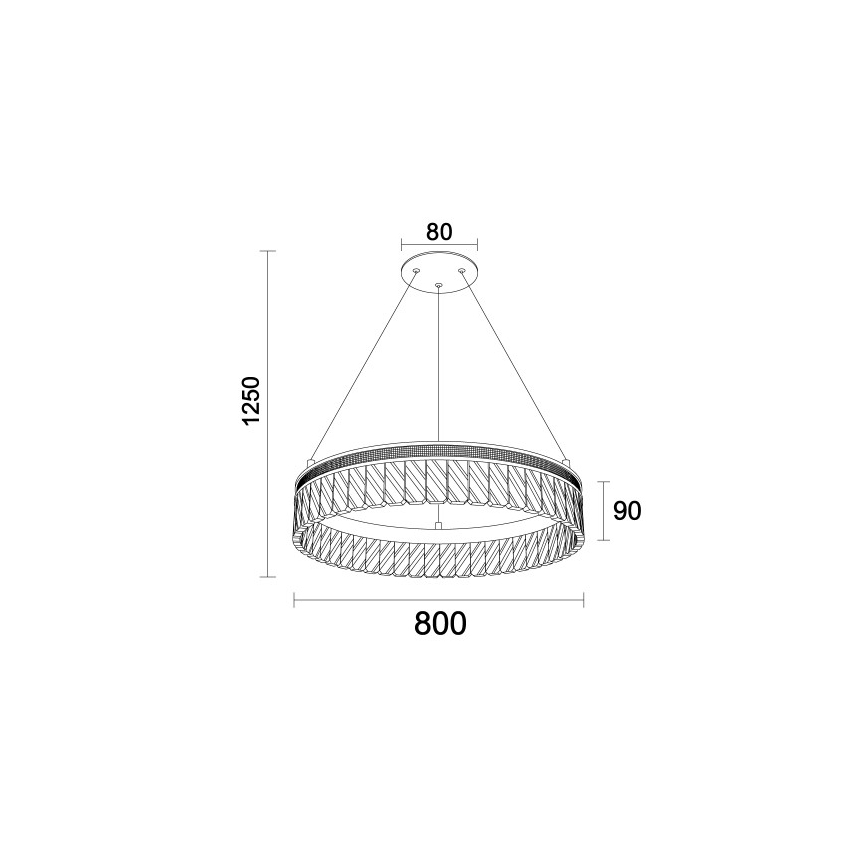 Lampadario in cristallo LED dimmerabile a sospensione con cavo THALIA LED/55W/230V 3000-6000K Ø 80 cm + telecomando