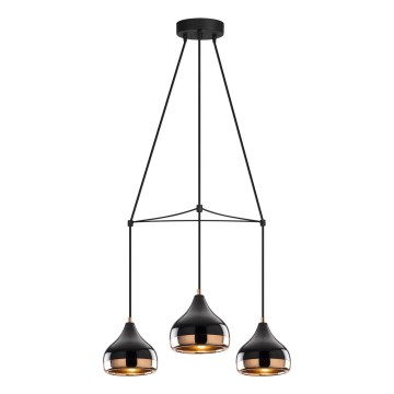 Lampadario YILDO 3xE27/40W/230V nero/rame