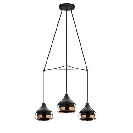 Lampadario YILDO 3xE27/40W/230V nero/rame
