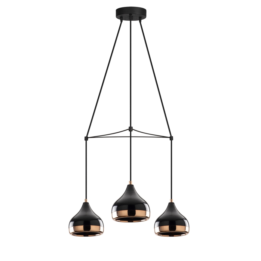 Lampadario YILDO 3xE27/40W/230V nero/rame