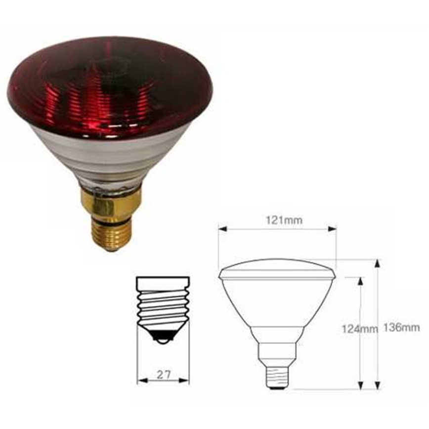 Lampadina a infrarossi a vetro spesso PHILIPS PAR38 E27/150W/230V