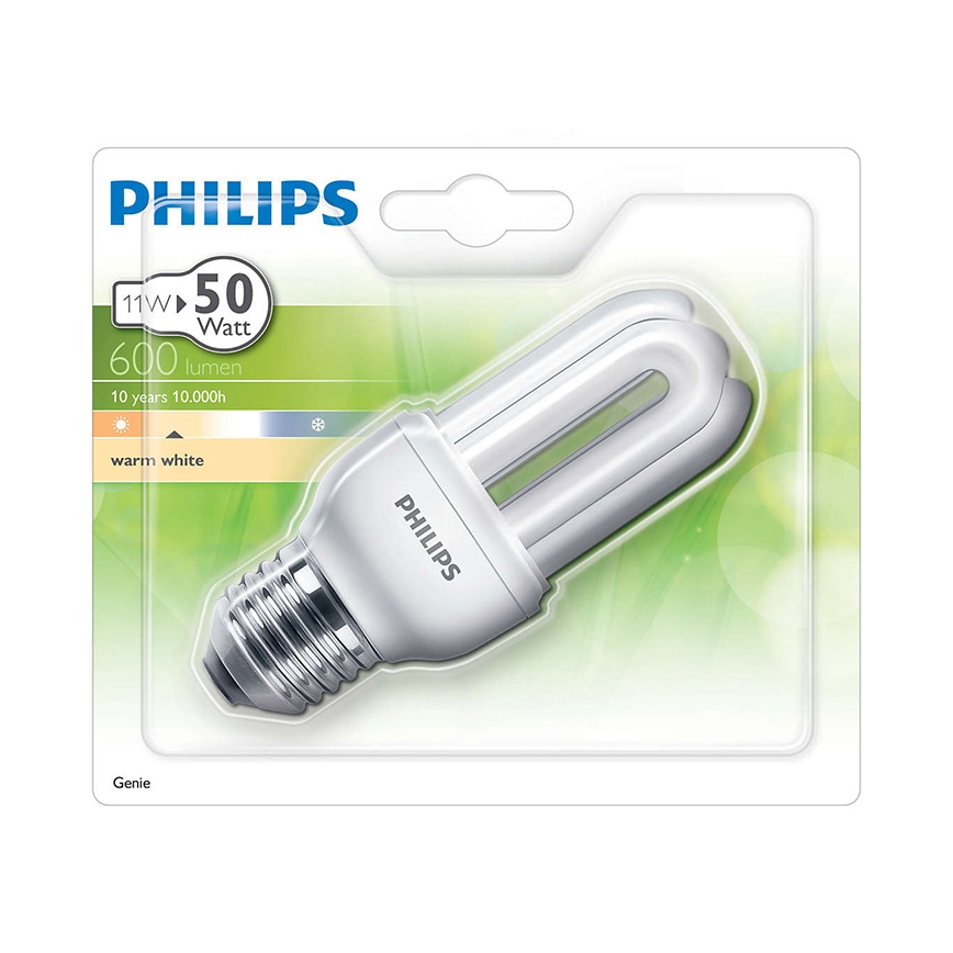 Lampadina a risparmio energetico PHILIPS E27/11W/230V - GENIE