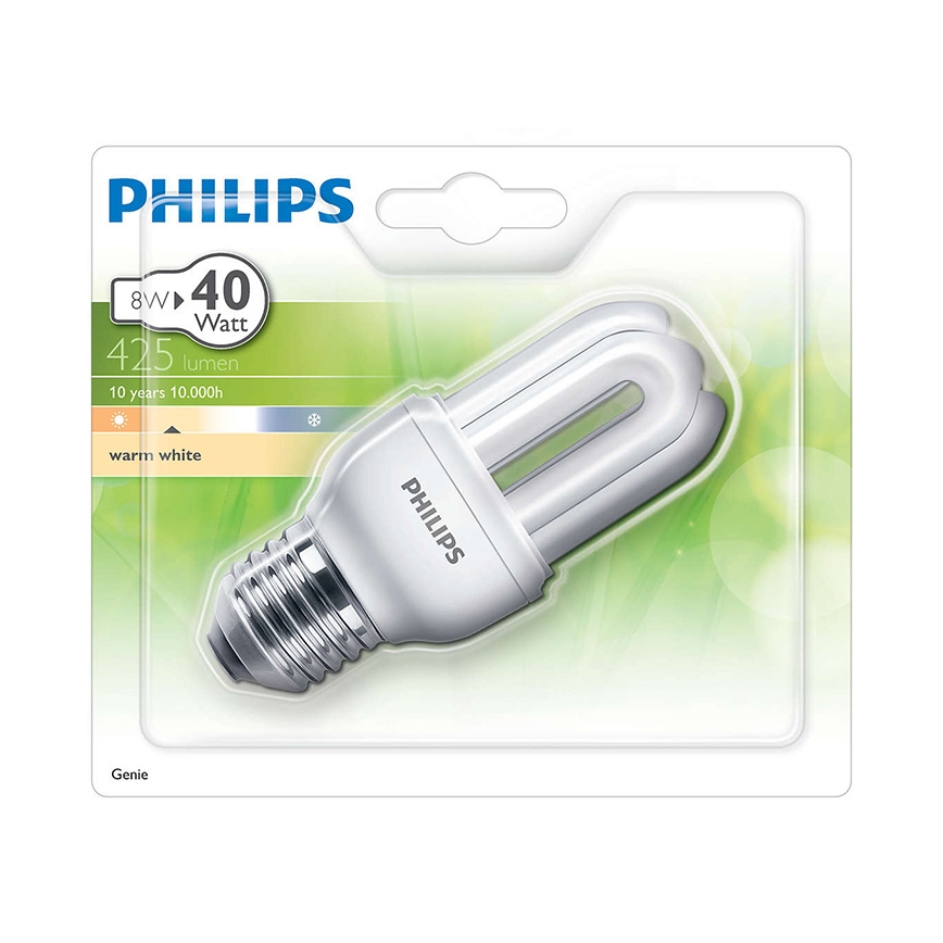 Lampadina a risparmio energetico PHILIPS E27/8W/230V - GENIE