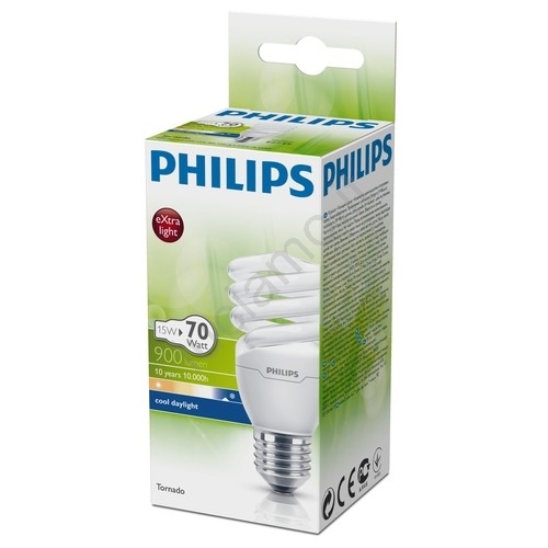Philips Tornado Lampadina A Risparmio Energetico, 12W, E14, Luce Diurna 865, Bianco, Fino A 10 Anni Di Durata