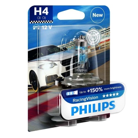 Lampadina Auto Philips RACING VISION 12342RVB1 H4 P43t-38/55W/12V