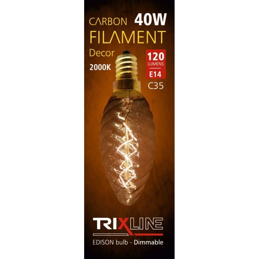 Lampadina decorativa dimmerabile VINTAGE C35 E14/40W/230V