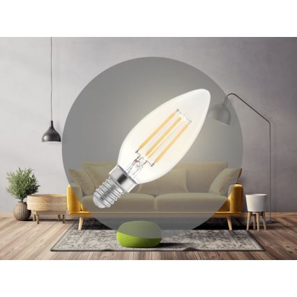 Lampadina LED a filamento C37 E14/6W/230V 3000K
