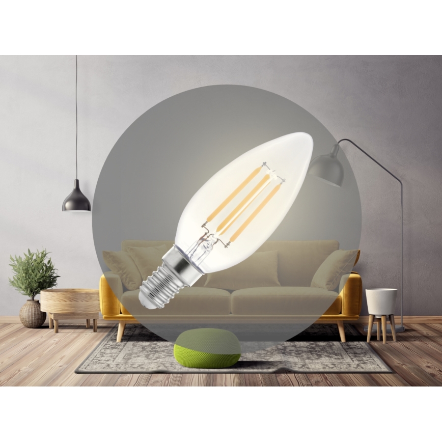 Lampadina LED a filamento C37 E14/6W/230V 3000K