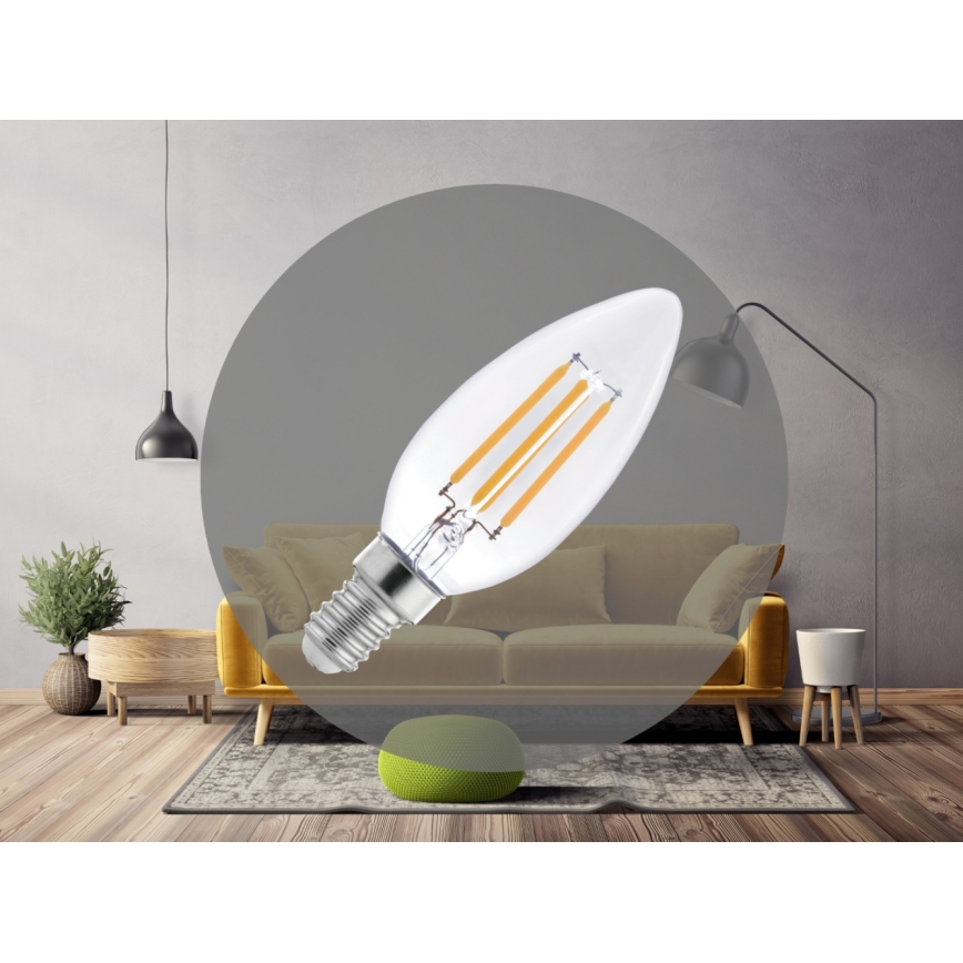Lampadina LED a filamento C37 E14/6W/230V 3000K