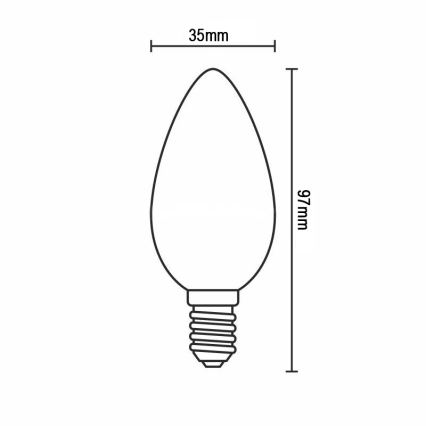 Lampadina LED a filamento C37 E14/6W/230V 3000K