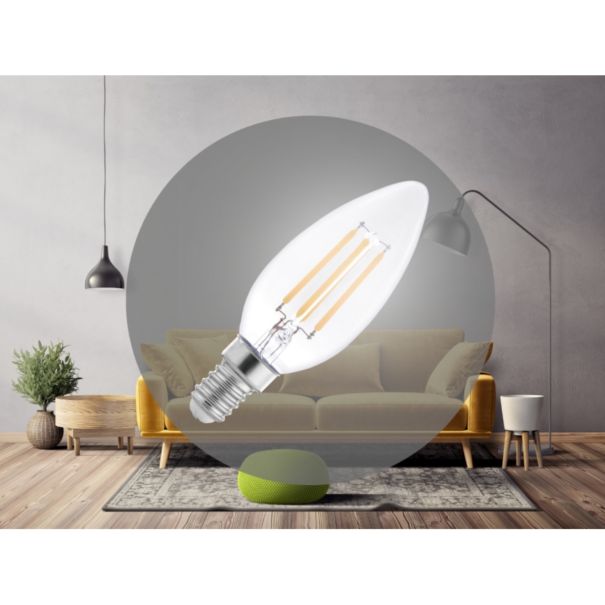Lampadina LED a filamento C37 E14/6W/230V 4000K