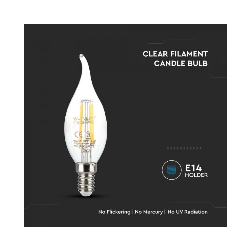 Lampadina LED a filamento E14/4W/230V 3000K