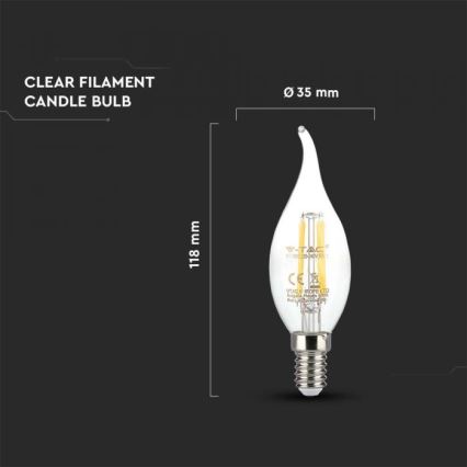 Lampadina LED a filamento E14/4W/230V 3000K