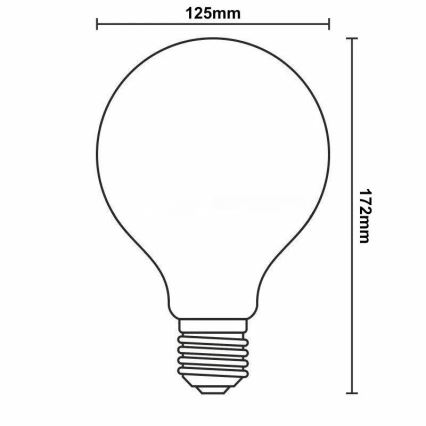 Lampadina LED a filamento G125 E27 11W 230V 3000K