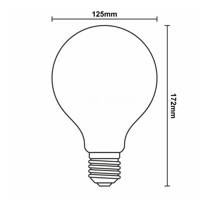 Lampadina LED a filamento G125 E27 11W 230V 3000K