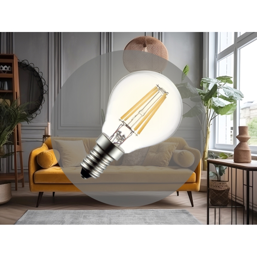 Lampadina LED a filamento G45 E14/6W/230V 3000K