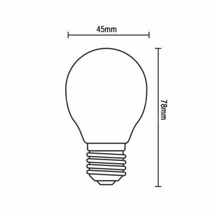 Lampadina LED a filamento G45 E14/6W/230V 3000K