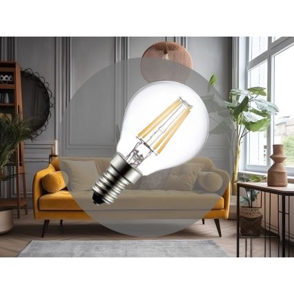 Lampadina LED a filamento G45 E14/6W/230V 4000K