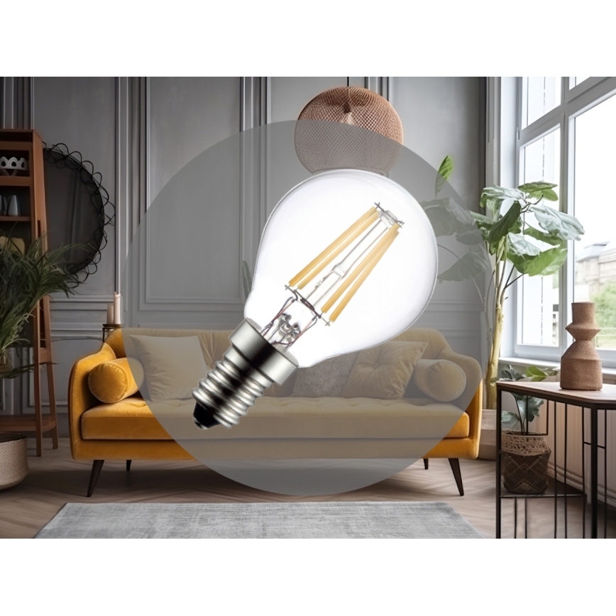 Lampadina LED a filamento G45 E14/6W/230V 4000K