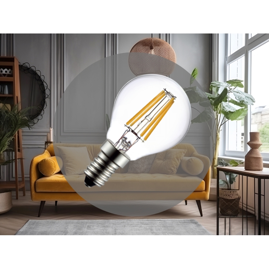 Lampadina LED a filamento G45 E14/6W/230V 4000K
