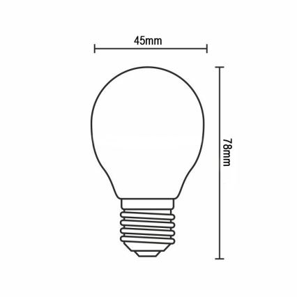 Lampadina LED a filamento G45 E14/6W/230V 4000K