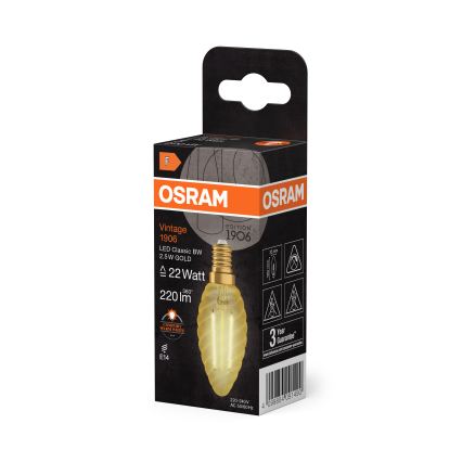 Lampadina LED a filamento Vintage E14/2,5W/230V 2400K - Osram