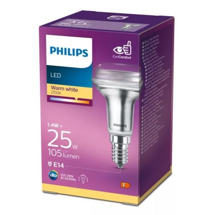 Lampadina LED a riflettore Philips R50 E14/1,4W/230V 2700K