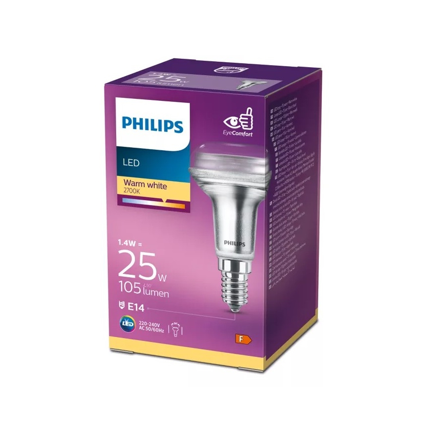 Lampadina LED a riflettore Philips R50 E14/1,4W/230V 2700K