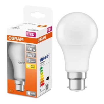 Lampadina LED A60 B22d/8,5W/230V 2700K - Osram
