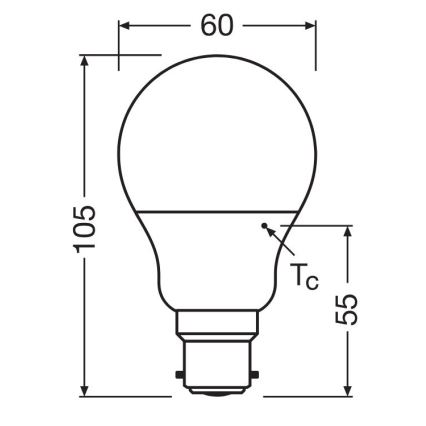 Lampadina LED A60 B22d/8,5W/230V 2700K - Osram