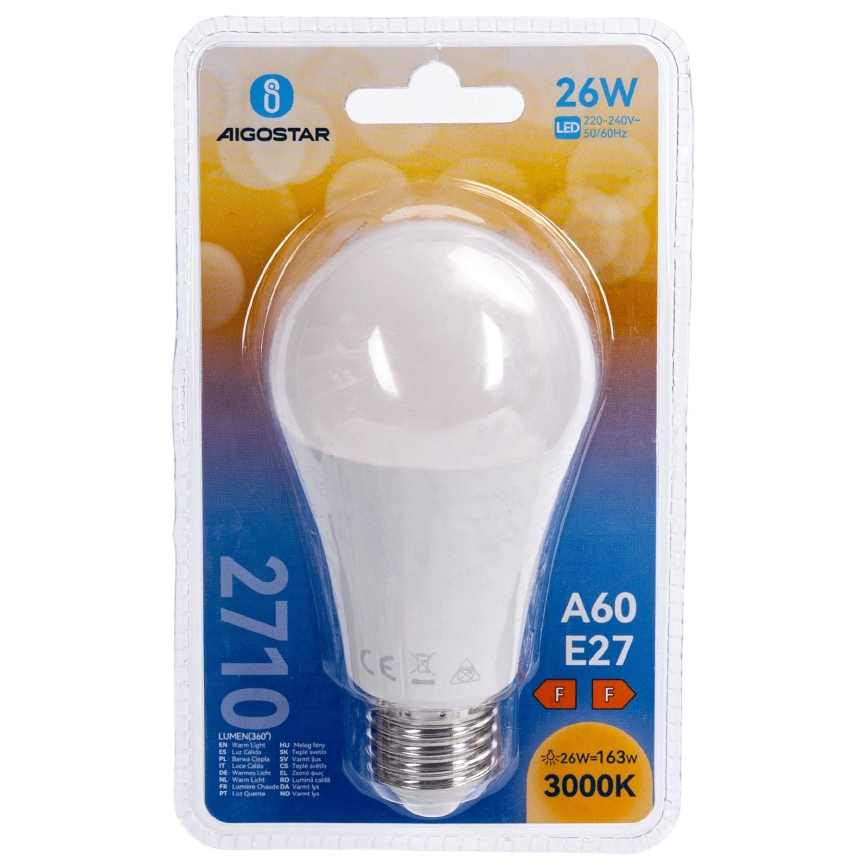 Lampadina LED A60 E27/26W/230V 3000K - Aigostar