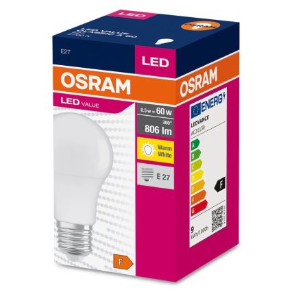 Lampadina LED A60 E27/8,5W/230V 2700K - Osram