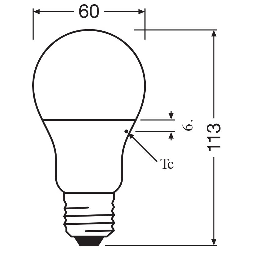 Lampadina LED A60 E27/8,5W/230V 2700K - Osram